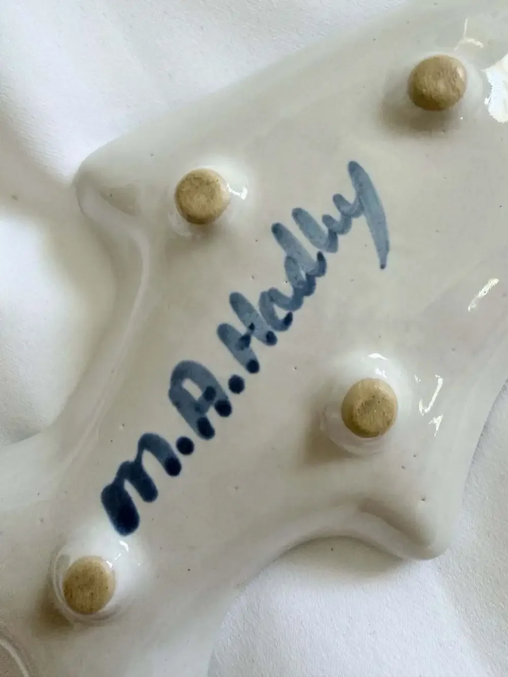 M.A. Hadley Hand Painted Ceramic Fish Spoon Rest or Trinket Dish